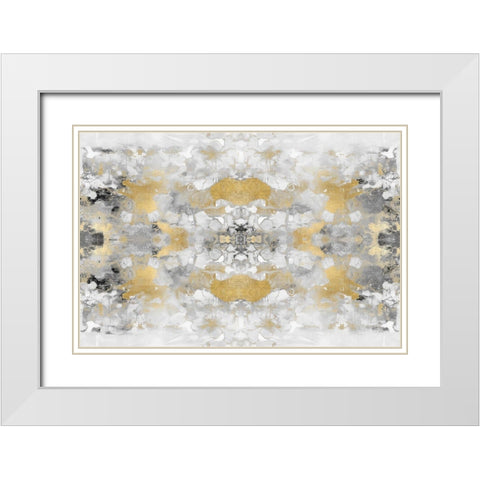 Reflections in Gold VI White Modern Wood Framed Art Print with Double Matting by Blake, Madeline