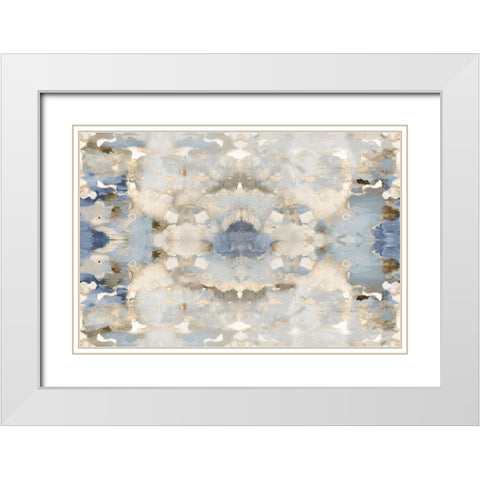 Harmony Blue and Brown II White Modern Wood Framed Art Print with Double Matting by Blake, Madeline