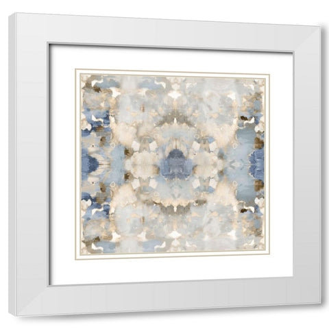 Harmony Blue and Brown III White Modern Wood Framed Art Print with Double Matting by Blake, Madeline