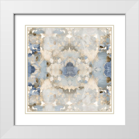 Harmony Blue and Brown III White Modern Wood Framed Art Print with Double Matting by Blake, Madeline