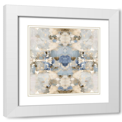 Harmony Blue and Brown IV White Modern Wood Framed Art Print with Double Matting by Blake, Madeline