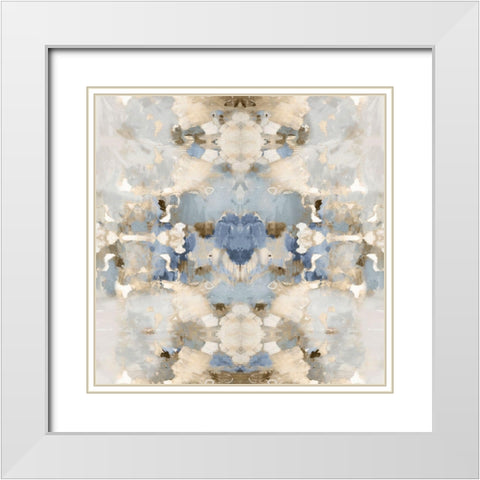Harmony Blue and Brown IV White Modern Wood Framed Art Print with Double Matting by Blake, Madeline