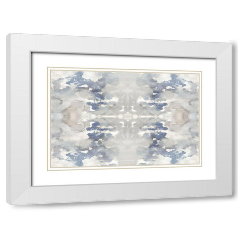 Harmony Blue I White Modern Wood Framed Art Print with Double Matting by Blake, Madeline