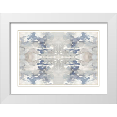 Harmony Blue I White Modern Wood Framed Art Print with Double Matting by Blake, Madeline