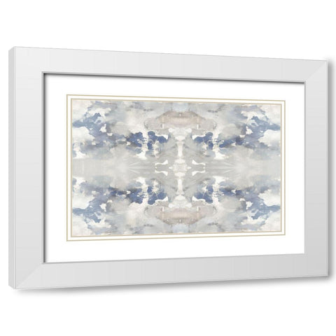 Harmony Blue II White Modern Wood Framed Art Print with Double Matting by Blake, Madeline