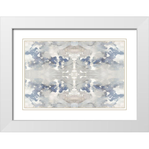 Harmony Blue II White Modern Wood Framed Art Print with Double Matting by Blake, Madeline