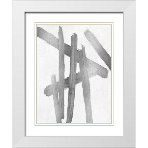 Crossroads Silver I White Modern Wood Framed Art Print with Double Matting by Roberts, Ellie