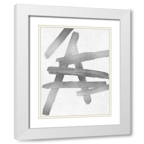 Crossroads Silver III White Modern Wood Framed Art Print with Double Matting by Roberts, Ellie