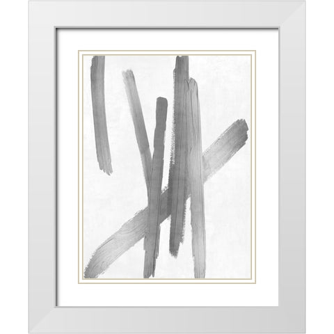 Crossroads Silver IV White Modern Wood Framed Art Print with Double Matting by Roberts, Ellie