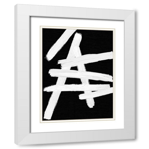 Crossroads White and Black I White Modern Wood Framed Art Print with Double Matting by Roberts, Ellie
