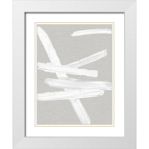 Crossroads White on Gray I White Modern Wood Framed Art Print with Double Matting by Roberts, Ellie