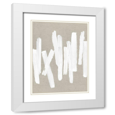 Strokes II White Modern Wood Framed Art Print with Double Matting by Roberts, Ellie