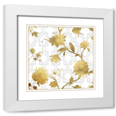 Golden Silhouette II White Modern Wood Framed Art Print with Double Matting by Lange, Erin