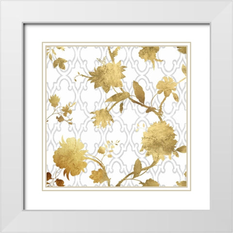 Golden Silhouette II White Modern Wood Framed Art Print with Double Matting by Lange, Erin