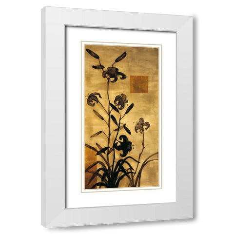 Lily Silhouette I White Modern Wood Framed Art Print with Double Matting by Lange, Erin