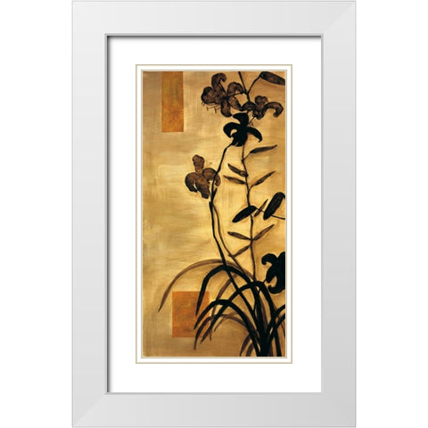 Lily Silhouette II White Modern Wood Framed Art Print with Double Matting by Lange, Erin
