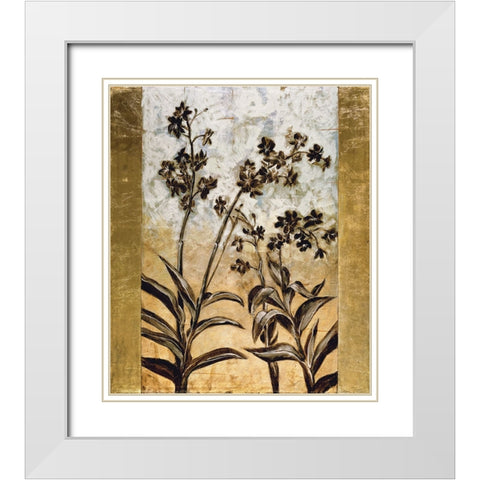 Orchid Silhouette White Modern Wood Framed Art Print with Double Matting by Lange, Erin