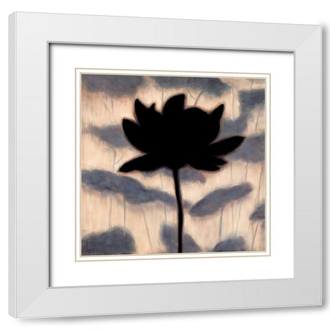 Blossom Silhouette I White Modern Wood Framed Art Print with Double Matting by Lange, Erin