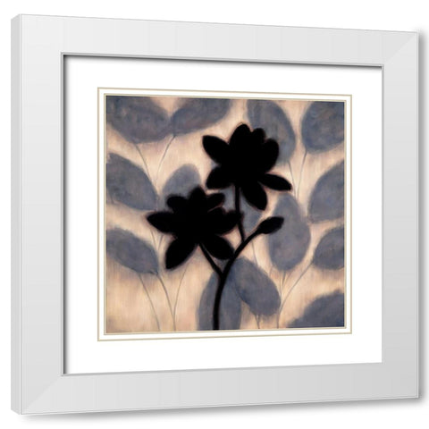 Blossom Silhouette II White Modern Wood Framed Art Print with Double Matting by Lange, Erin