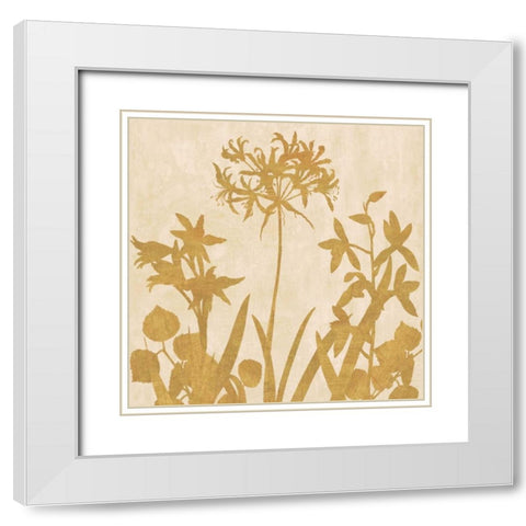 Golden Reflections I White Modern Wood Framed Art Print with Double Matting by Lange, Erin