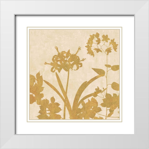 Golden Reflections II White Modern Wood Framed Art Print with Double Matting by Lange, Erin