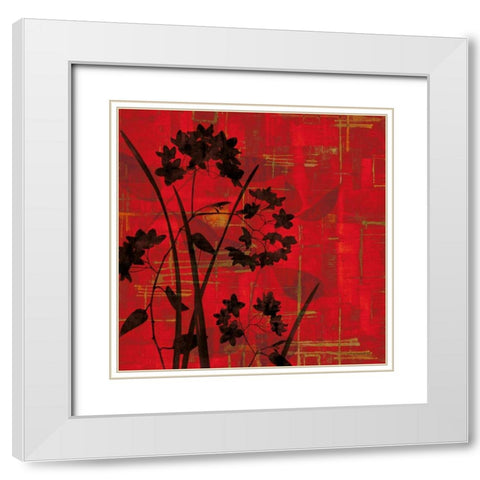 Silhouette on Red White Modern Wood Framed Art Print with Double Matting by Lange, Erin