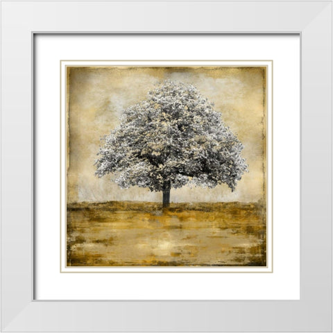 Stately - Gold White Modern Wood Framed Art Print with Double Matting by Turner, Eric