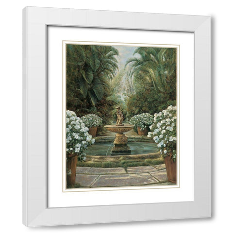 In the Garden White Modern Wood Framed Art Print with Double Matting by Wright, Elizabeth