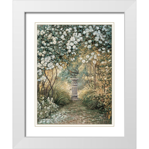 Garden Ornament White Modern Wood Framed Art Print with Double Matting by Wright, Elizabeth