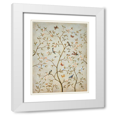 Le Printemp I White Modern Wood Framed Art Print with Double Matting by Bouchardeau, Frances