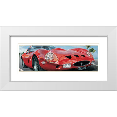 Sport Corsa White Modern Wood Framed Art Print with Double Matting by Brook, Francis