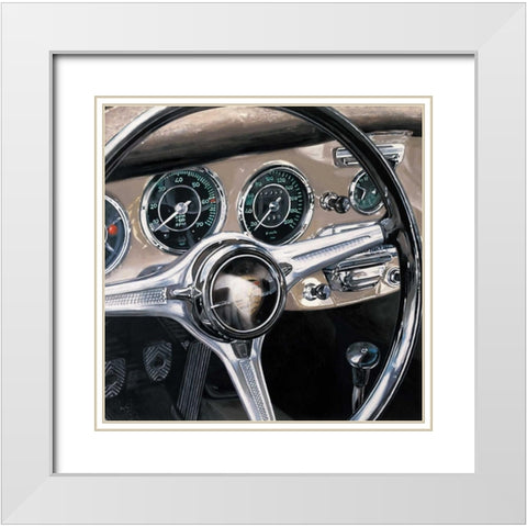 Bianco Corsa White Modern Wood Framed Art Print with Double Matting by Brook, Francis