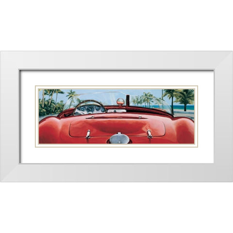 Granturismo White Modern Wood Framed Art Print with Double Matting by Brook, Francis