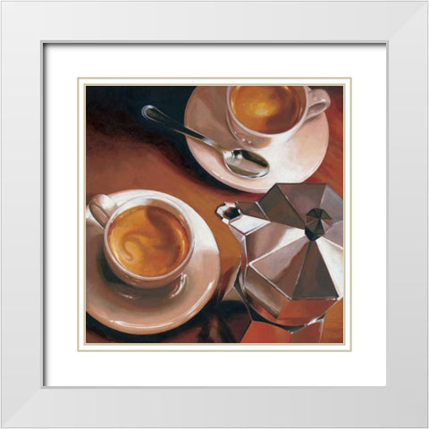 Intermezzo White Modern Wood Framed Art Print with Double Matting by Landi, Federico