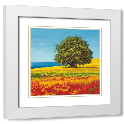 Albero sul mare I White Modern Wood Framed Art Print with Double Matting by Arnolfi, Giorgio