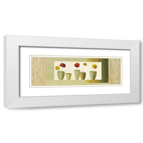 Vases avec fleurs I White Modern Wood Framed Art Print with Double Matting by Boulez, Genevieve
