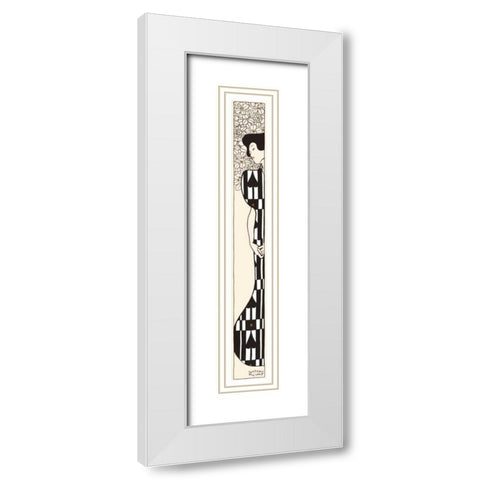 Silhouette 1 White Modern Wood Framed Art Print with Double Matting by Klimt, Gustav