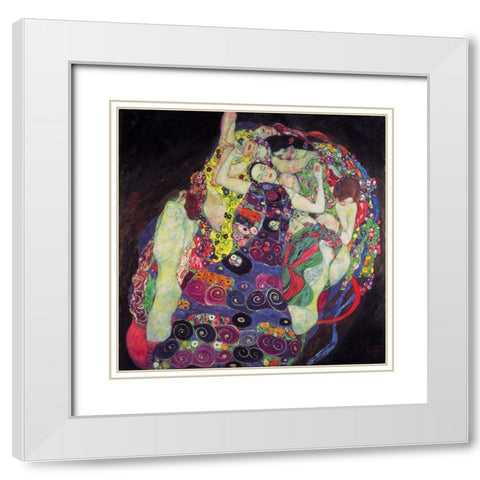 The Virgin White Modern Wood Framed Art Print with Double Matting by Klimt, Gustav