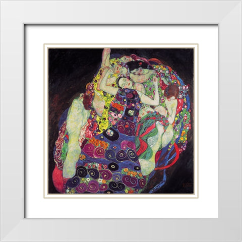 The Virgin White Modern Wood Framed Art Print with Double Matting by Klimt, Gustav