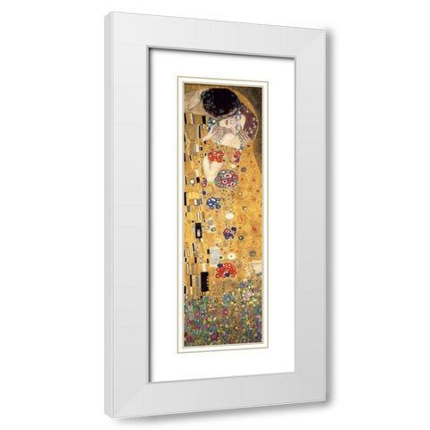 The Kiss White Modern Wood Framed Art Print with Double Matting by Klimt, Gustav