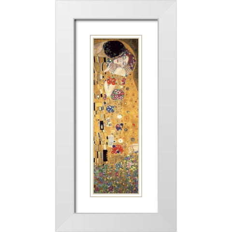 The Kiss White Modern Wood Framed Art Print with Double Matting by Klimt, Gustav