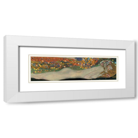 Sea Serpents III White Modern Wood Framed Art Print with Double Matting by Klimt, Gustav