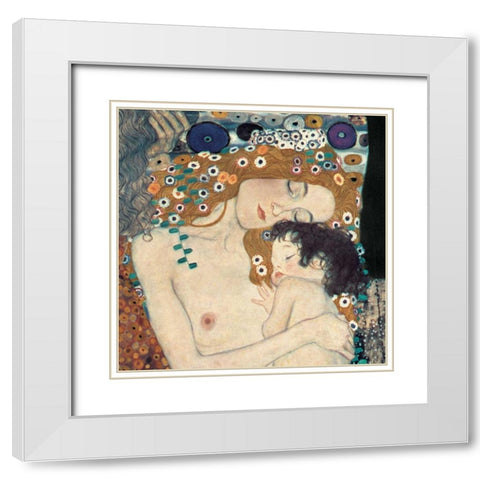Le tre eta della donna White Modern Wood Framed Art Print with Double Matting by Klimt, Gustav