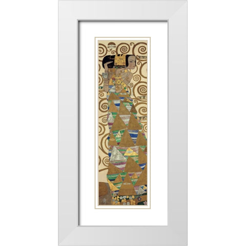 Expectation White Modern Wood Framed Art Print with Double Matting by Klimt, Gustav
