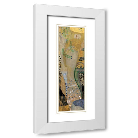 Sea Serpents I White Modern Wood Framed Art Print with Double Matting by Klimt, Gustav