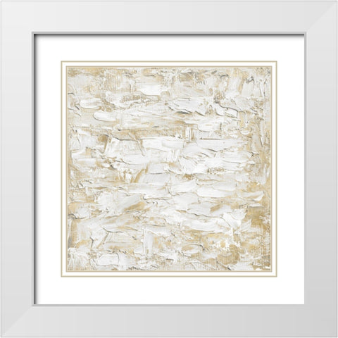 Textural with Gold I White Modern Wood Framed Art Print with Double Matting by Gordon, Sofia