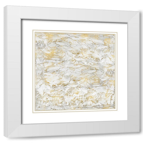 Textural with Gold II White Modern Wood Framed Art Print with Double Matting by Gordon, Sofia