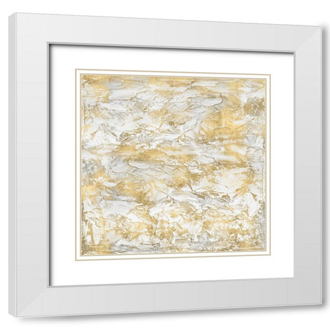 Textural with Gold III White Modern Wood Framed Art Print with Double Matting by Gordon, Sofia