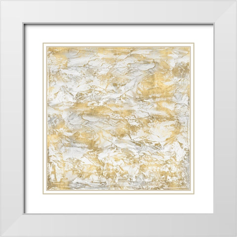 Textural with Gold III White Modern Wood Framed Art Print with Double Matting by Gordon, Sofia
