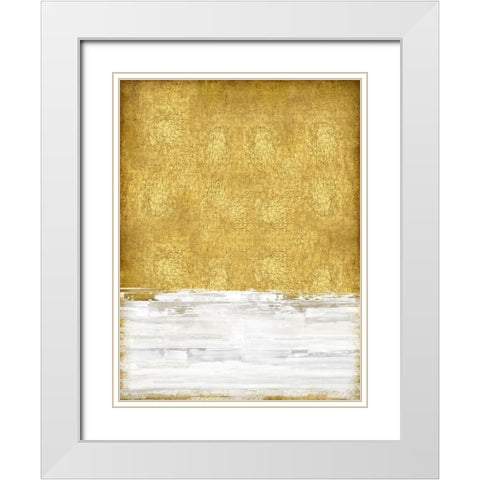 Golden Sky I White Modern Wood Framed Art Print with Double Matting by Gordon, Sofia